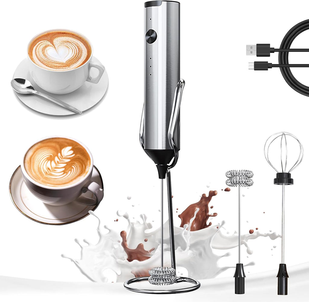 YARRAMATE Glass Olive Oil Sprayer - 16oz with Black Finish | Includes 180ml Measuring Cup & Milk Frother