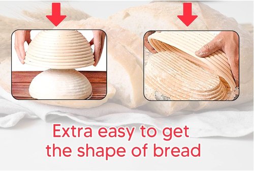 9 Inch Round Banneton Proofing Basket Set by [Brand Name] - Perfect for Sourdough & Artisan Baking | 2 Pack
