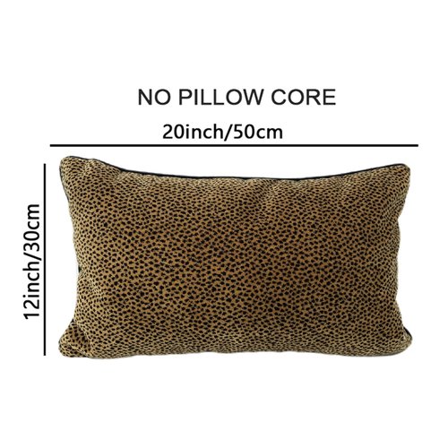 1pc luxury palace royal contemporary pillow cover, Leopard dot black and gold animal pattern single-sided high-precision jacquard velvet cutting process with zipper 20 x 12 inches (no pillow core)