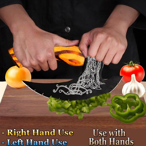 AFHZAM Pizza Cutter Axe Handmade Viking Pizza Axe Kitchen Tool Medieval Slicing Pizza Cutter with Sheath | Hunting & Camping Viking Axe | Viking Gifts For Men (PzAxe-392)