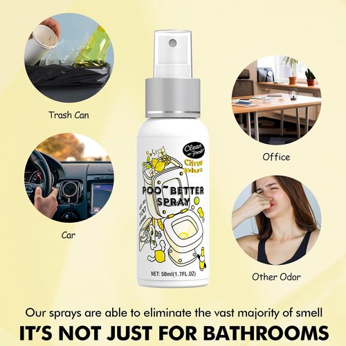 Clean-n-Fresh Toilet Spray Variety Pack - 5 Travel Essentials in Citrus, Hibiscus, Lavender, Eucalyptus & Beach Coco (1.7 Fl Oz Each)