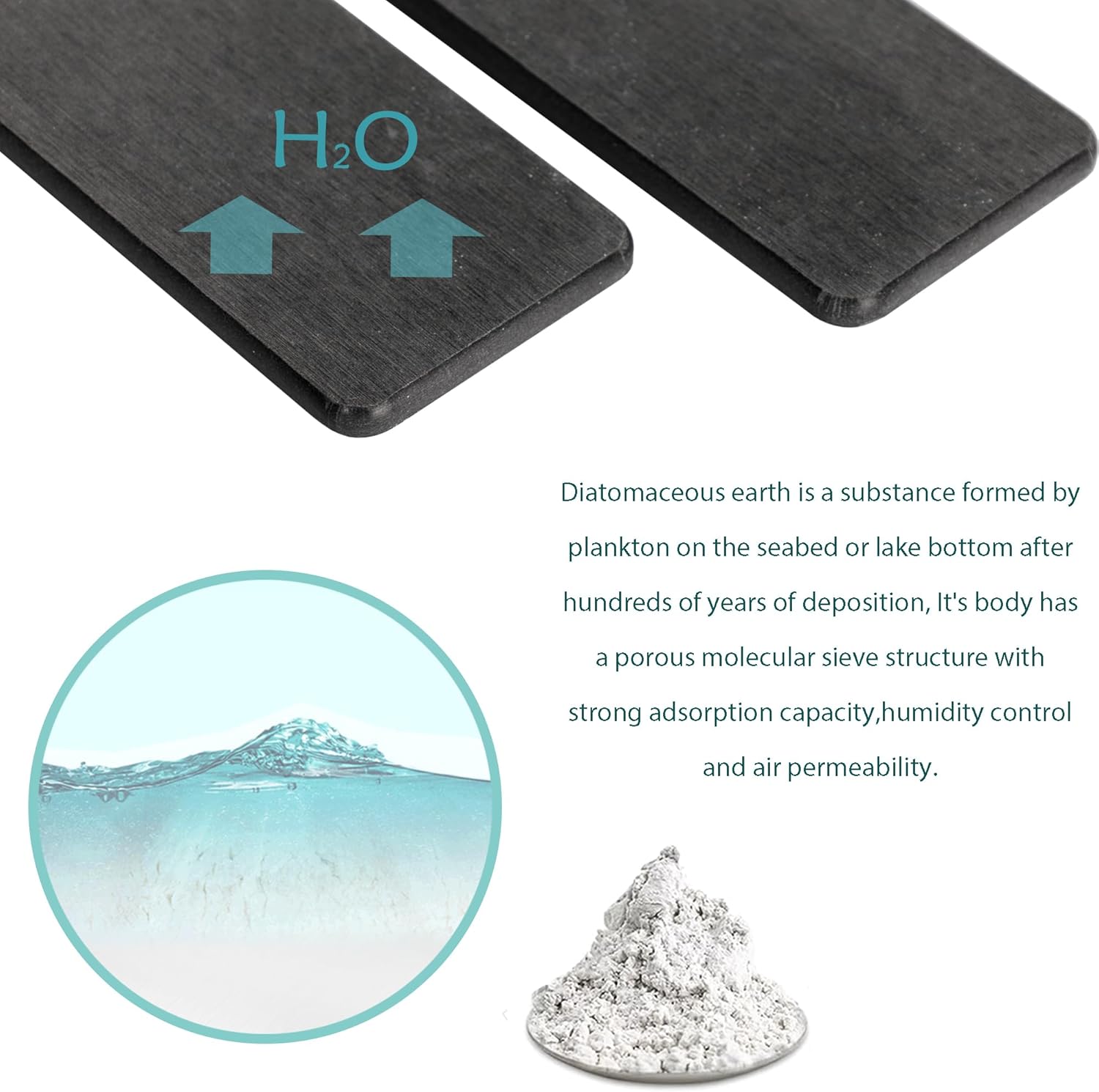 NiuYichee Diatomite Coasters Set of 4 - Water Absorbent Kitchen & Bathroom Trays for Soaps & Plants