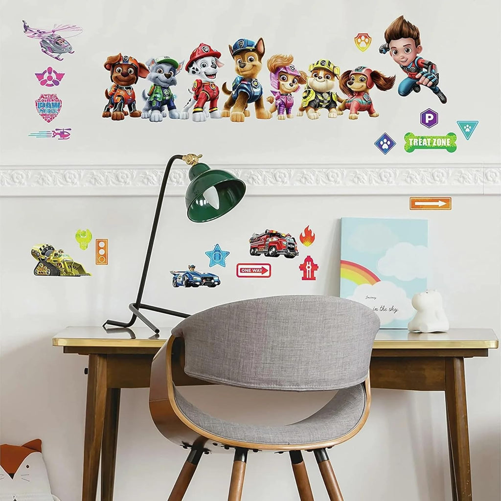 RoomMates Paw Patrol Movie Wall Decals - Easy Peel and Stick Decor for Kids' Rooms