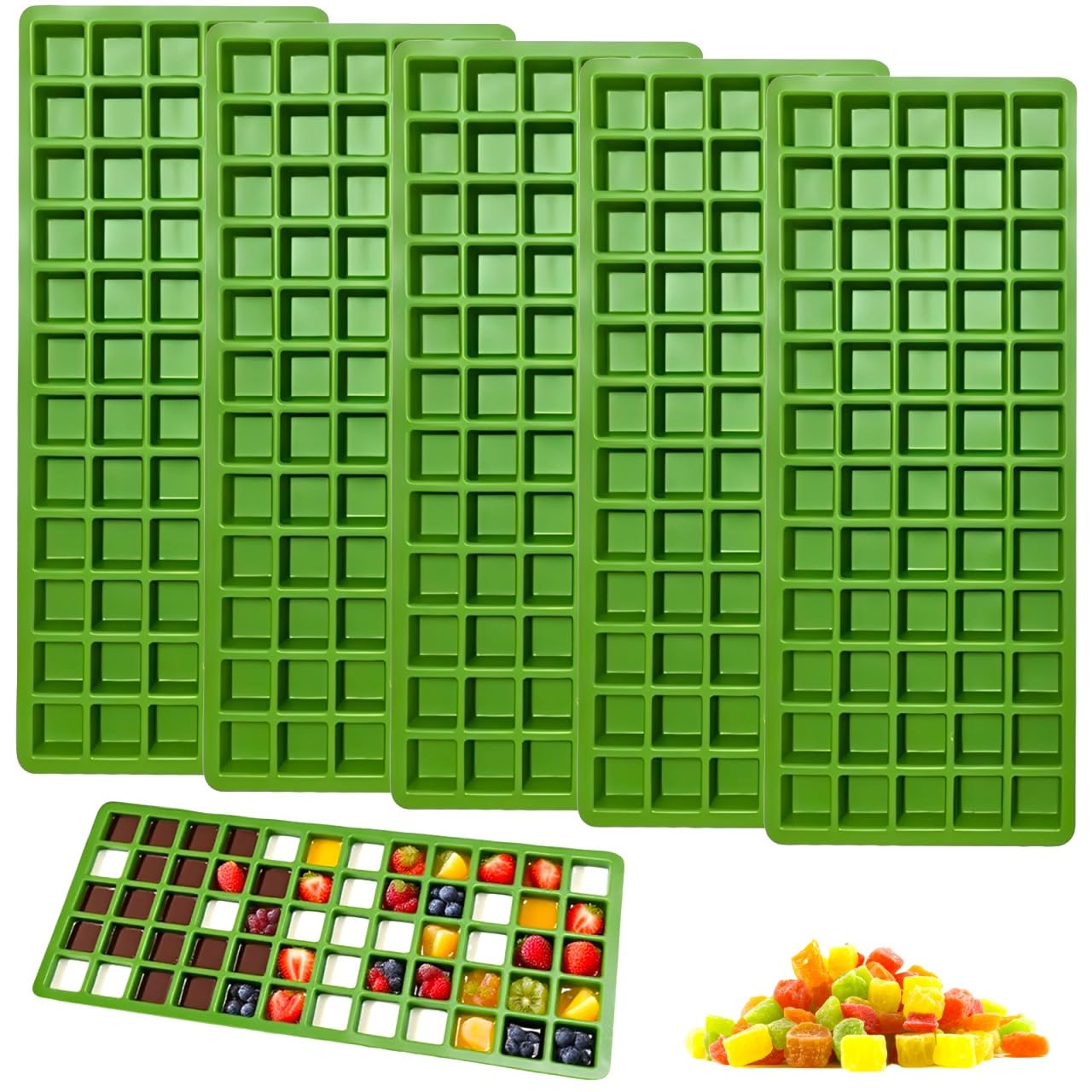 5 Pcs Silicone Food Molds for Harvest Right Freeze Dryer Medium Square Trays BPA-Free Reusable for Fruit Vegetable Ice Cubes Chocolate Candy
