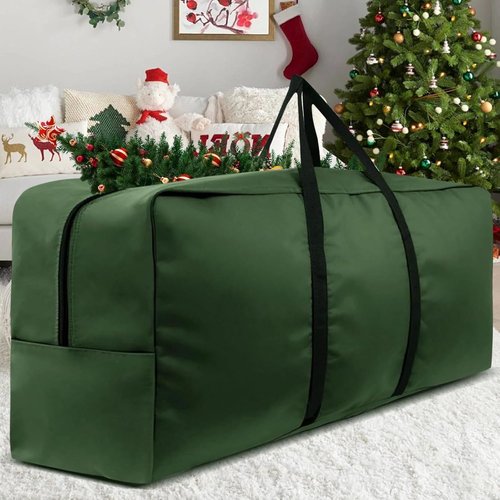 Heavy Duty 420D Christmas Tree Storage Bag by [Brand Name] - Extra Large 9-12 Ft with Reinforced Handles & Zipper