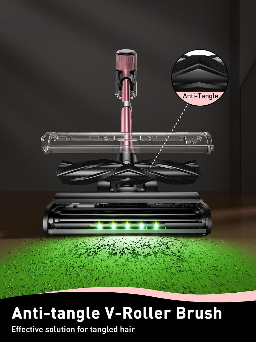 VICEASE Cordless Vacuum Cleaner - 8-in-1 Powerful Suction for Home | Lightweight, LED Display, 45 Min Battery, Pink