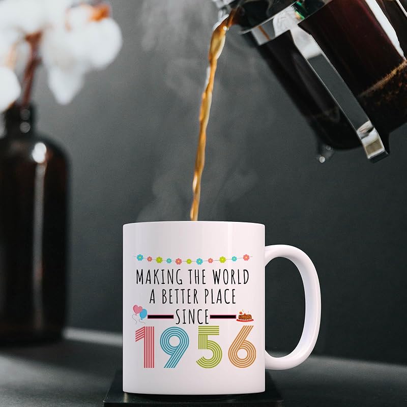 1956 70th Birthday Coffee Mug Gift for Mom Dad Grandma Grandpa - 11oz Double-Sided Funny Gift