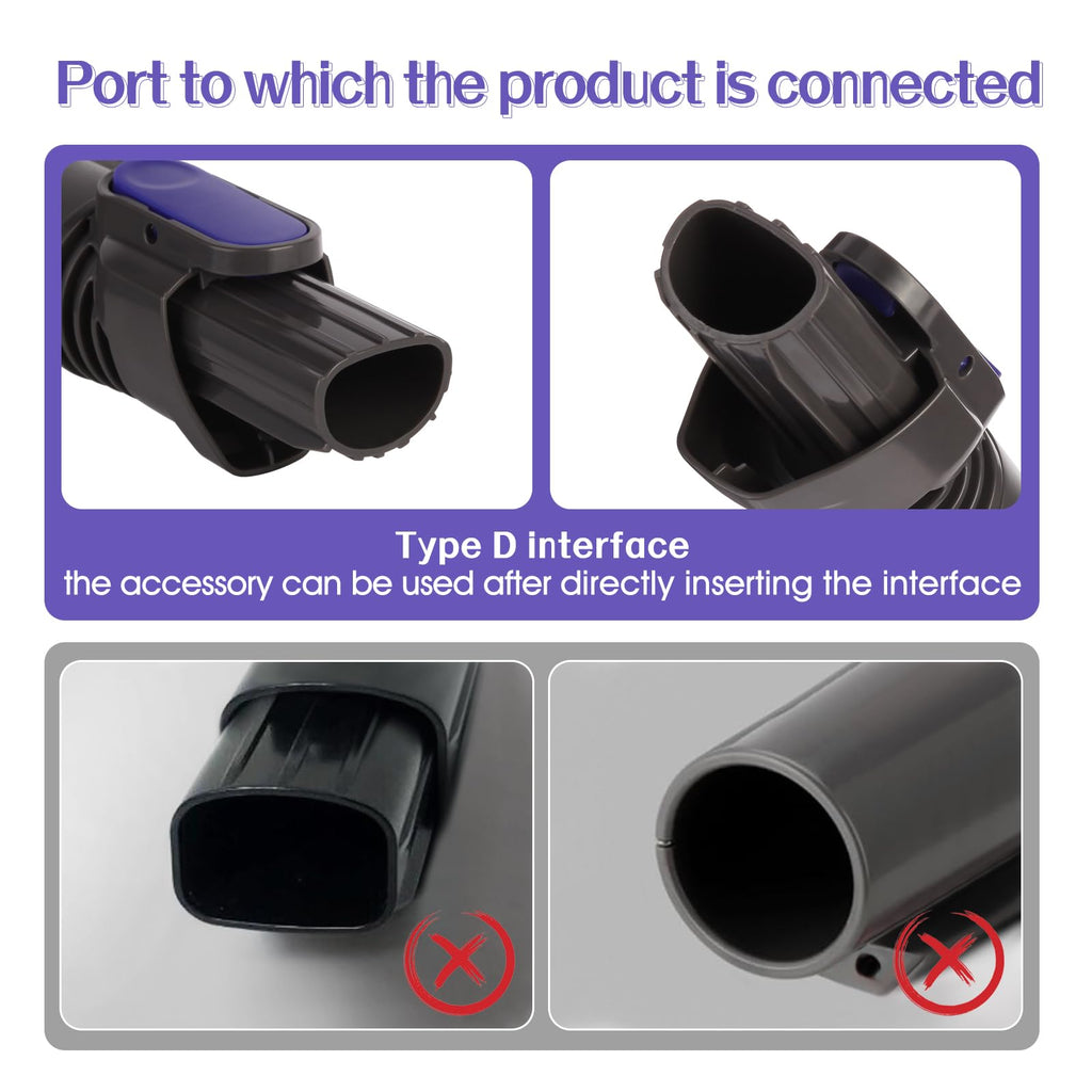 Vacuum Crevice Tool Brush Replacement Parts Compatible with Shark Pet Cordless Stick IX141 IZ162H IZ163H IZ362H IZ562H IZ140 IZ142 UZ145 Removable two-in-one Tool Brush Attachments for D-Shaped Vacuum