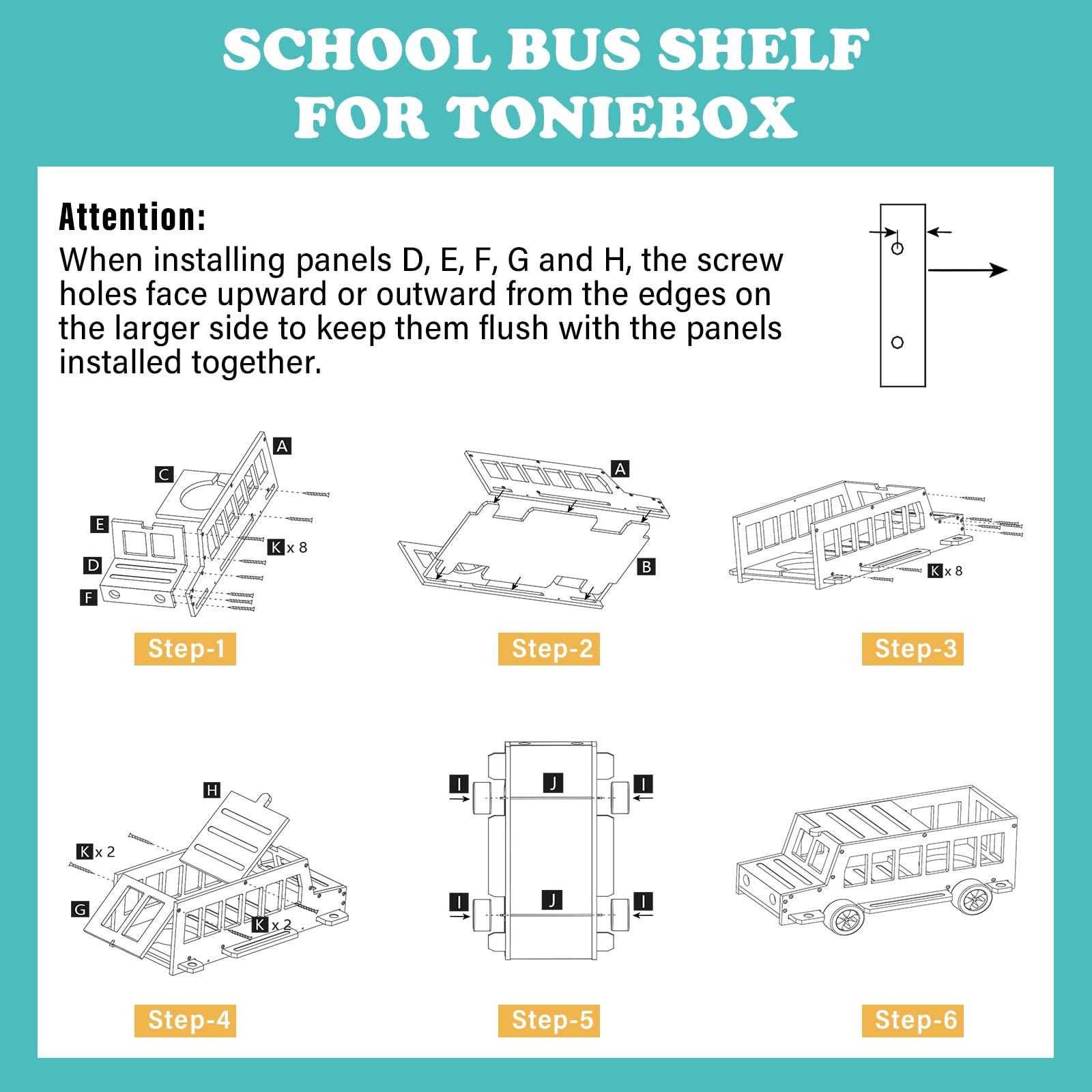 School Bus for Tonies Box 1/2 Organizer Shelf Storage, Wooden Bus Magnetic Storage Holder for Toniebox Player Tonies Figures Characters for Children, Display Collection 20~30 Tonie Box Characters