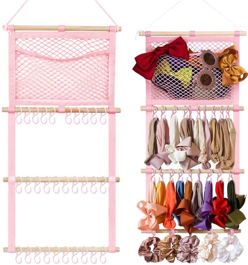 Kangaroo Hair Bow Organizer - Large Capacity Headband Holder for Baby Girls | Wall Hanging Nursery Decor