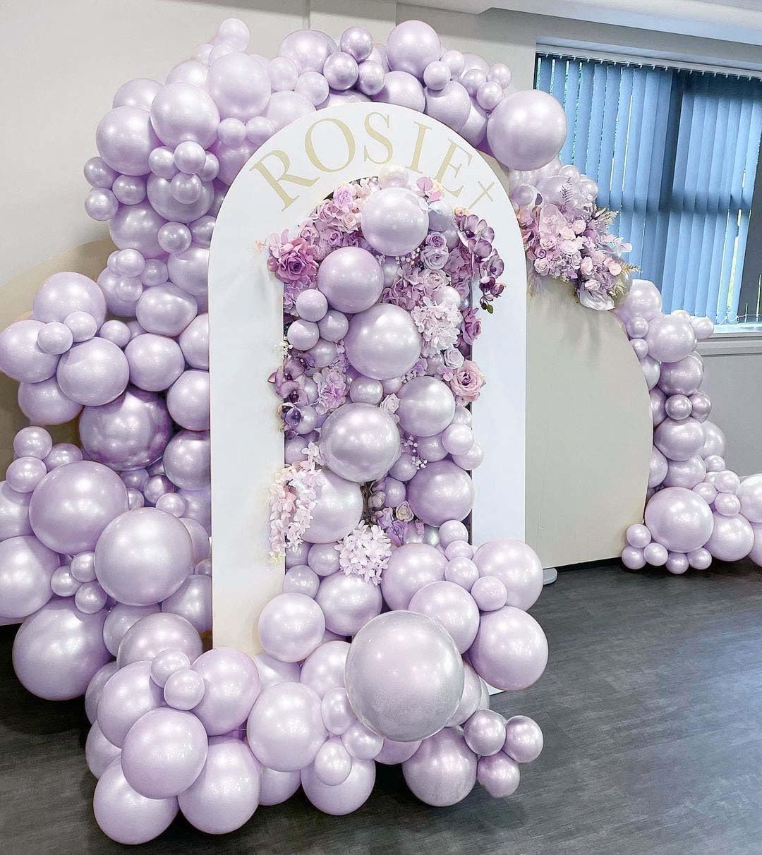 Regine Switzerland Pearl Purple Balloons - Double Stuffed Light Lavender Lilac for Birthday & Baby Shower Decor | 18/12/5in Sizes