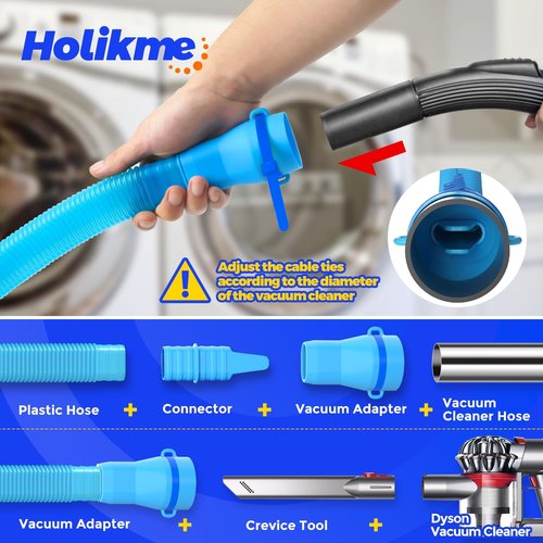 Holikme Dryer Vent Cleaner Kit - 3-Piece Lint Removal Brush Set | Compatible with Most Vacuums