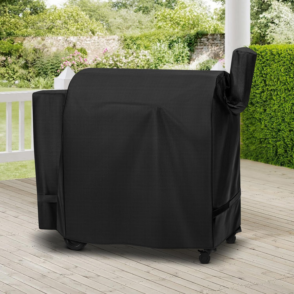 Unicook Pellet Grill Cover - Waterproof Vinyl with Polyester Lining | Fits Traeger Pro 34, Pit Boss 820, Grilla Silverbac