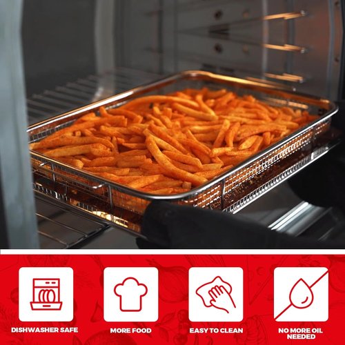 Air Fryer Basket - Stainless Steel Baking Tray for Oven Cooking & Broiling | 15.3” x 11”