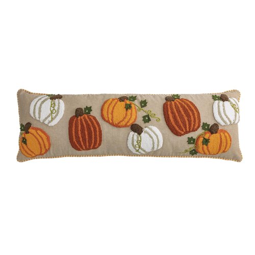 Mud Pie Thanksgiving Long Tufted Pumpkin Pillow