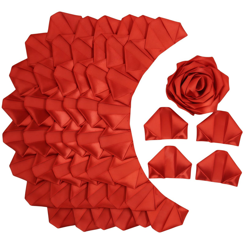 LatinaFlorista 300Pcs Premade Satin Ribbon Rose Petals Half-Finished for Eternal Rose DIY Ramos Forever Flowers Bouquets Everlasting Floral,for Wedding,Anniversary,Birthday (300 Pcs Red)