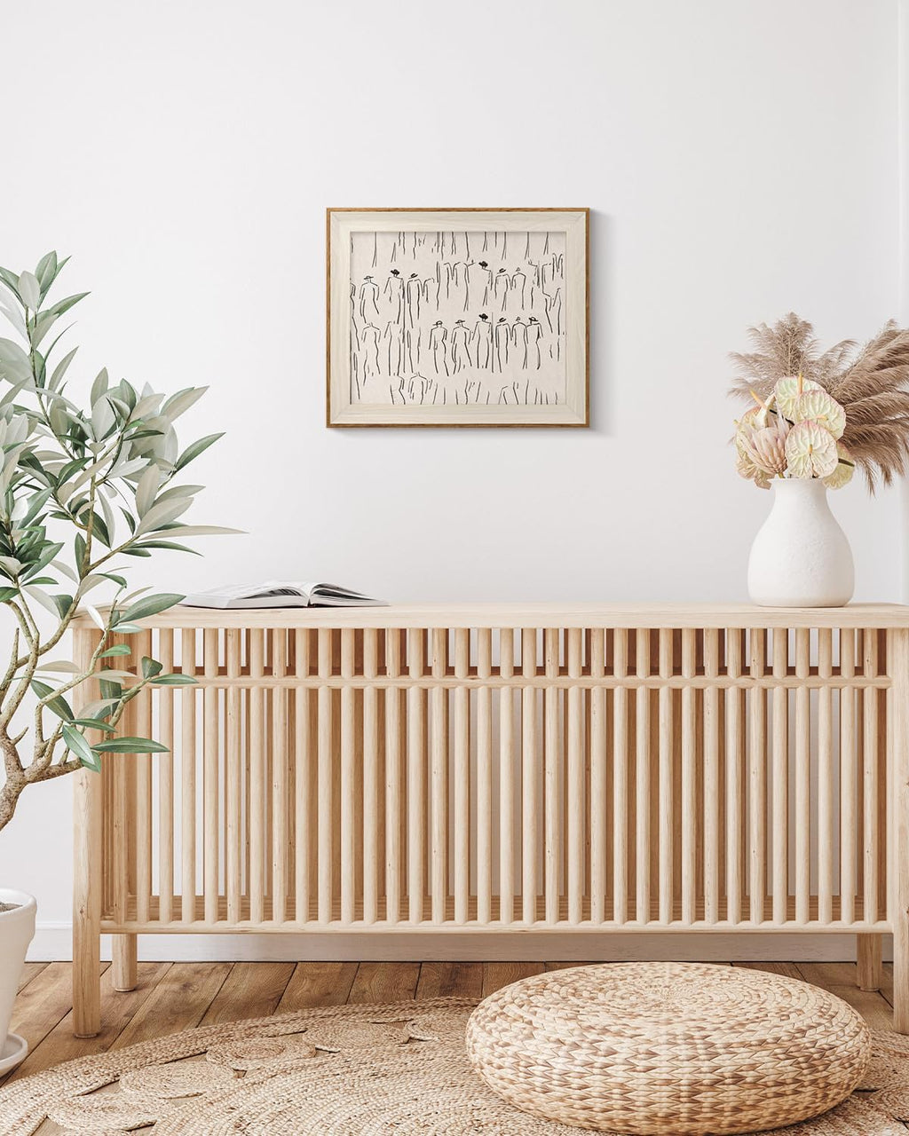 VIYYIEA Framed Wall Art - Minimalist Canvas Prints for Living Room & Bathroom Decor | 12L x 10W