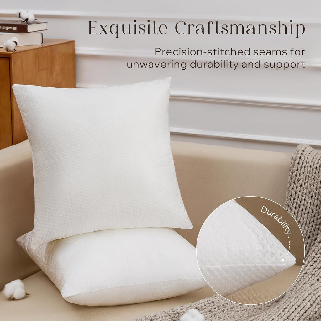 Phantoscope Pillow Inserts - Hypoallergenic 100% Virgin Fiber Microfiber Throw Pillows | 18x18 Inch (Pack of 4)