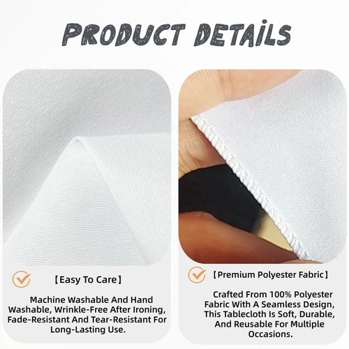 8 Pack White Table Cloth Rectangle Table Cloths for 8 Foot Rectangle Tables 60 X 126 Inch Washable Polyester Table Covers, Reusable & Wrinkle Resistant for Weddings, Parties, Events, and Everyday Use
