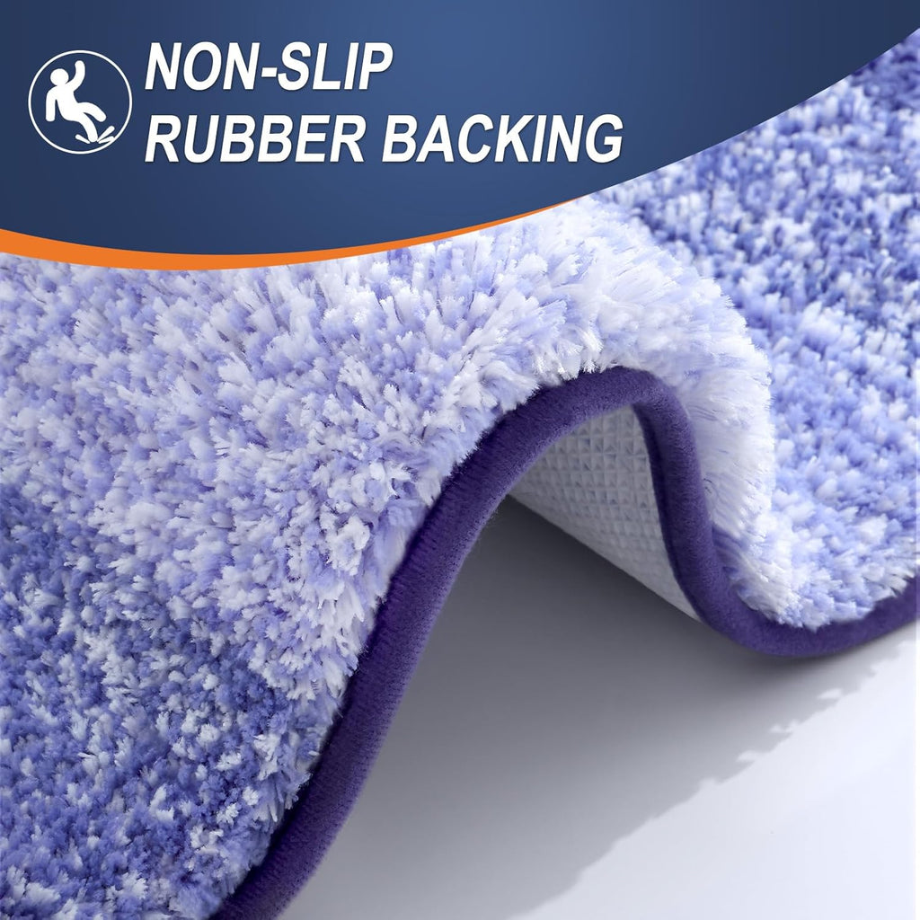 OLANLY Bathroom Runner Rugs - Extra Soft Microfiber Mat 44x24 | Quick Dry, Washable, Rubber Backing, Blue-Violet