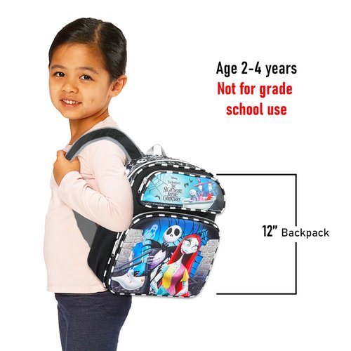 Nightmare Before Christmas Mini Backpack Set - Bundle 12” Jack Skellington Backpack, Stickers, Water Bottle | School Supplies for Kids, Teens & Adults