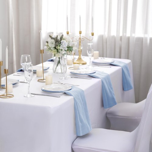 50pcs Polyester Cloth Napkins - 20 x 20 inch Blue Mist Dinner Washable Napkins with Hemmed Edges for Restaurant/Wedding/Hotel(50,Blue Mist)
