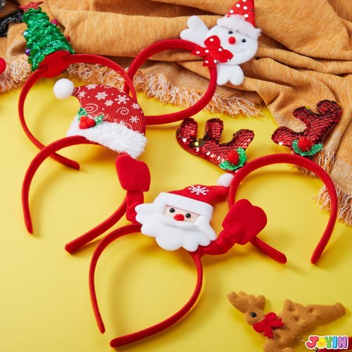 JOYIN Christmas Headbands - 12 Assorted Designs for Holiday Parties | One Size Fits All