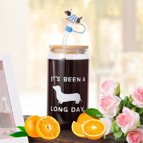 Dachshund Gifts for Women Funny Gifts for Dog Lovers Including Makeup Bag Glass Cup Keychain Socks Notepad Canvas Tote Bag Straw Cap for Birthday Christmas Mothers Day