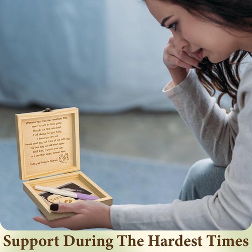 Woodamore Miscarriage Gifts for Mothers - Miscarriage Memorial Box, Infant Loss Memorial Gifts, Loss of Baby Sympathy Gifts, Angel Baby Memorial Gift, Miscarriage Keepsake for Mom