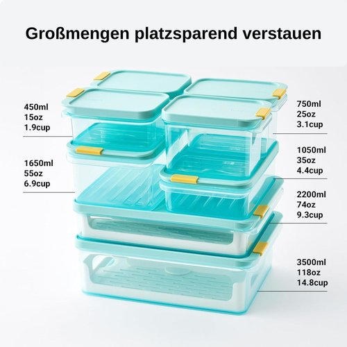 LocknLock HFL106 Freezer Fit Plastic Food Storage Container with Lid for Kitchen, Lunch, Meal Prep, and Leftovers, BPA-Free, Airtight, Leakproof, Microwave, Dishwasher-Safe, 3.5L