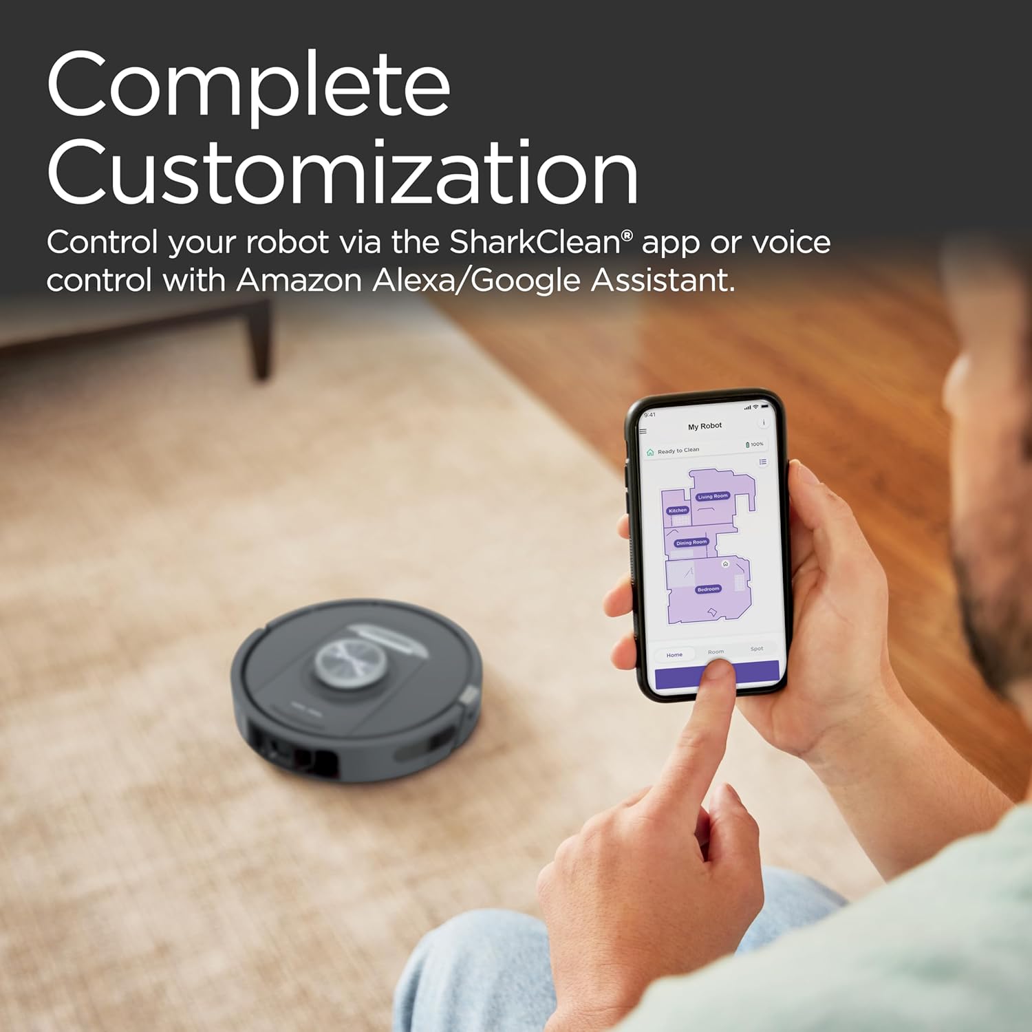 Shark PowerDetect Self-Empty Robot Vacuum - Auto Deep-Clean Carpets & Hard Floors, XL 60-Day HEPA Bagless, Black