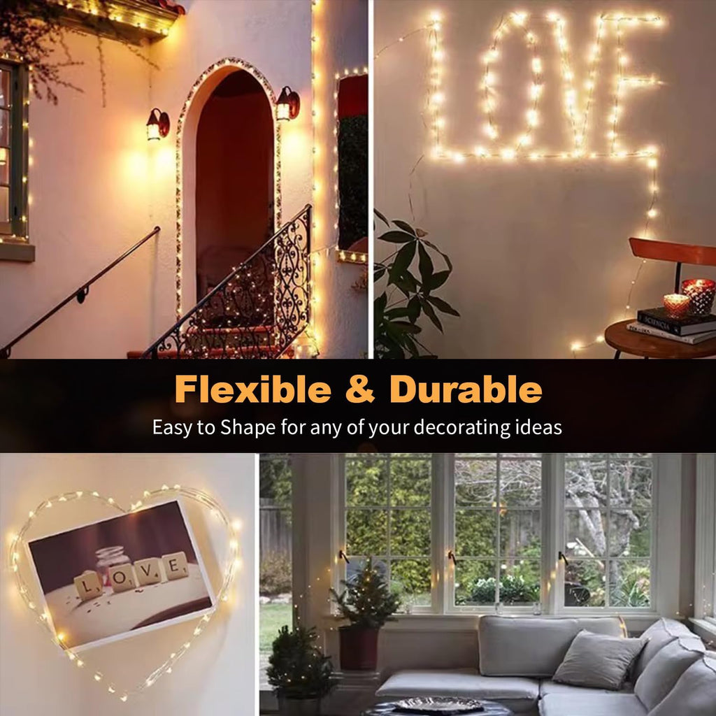 Skiennix 20 Pack LED Fairy Lights - Waterproof Mini Twinkle String Lights for Weddings & Parties | Warm White, 7FT