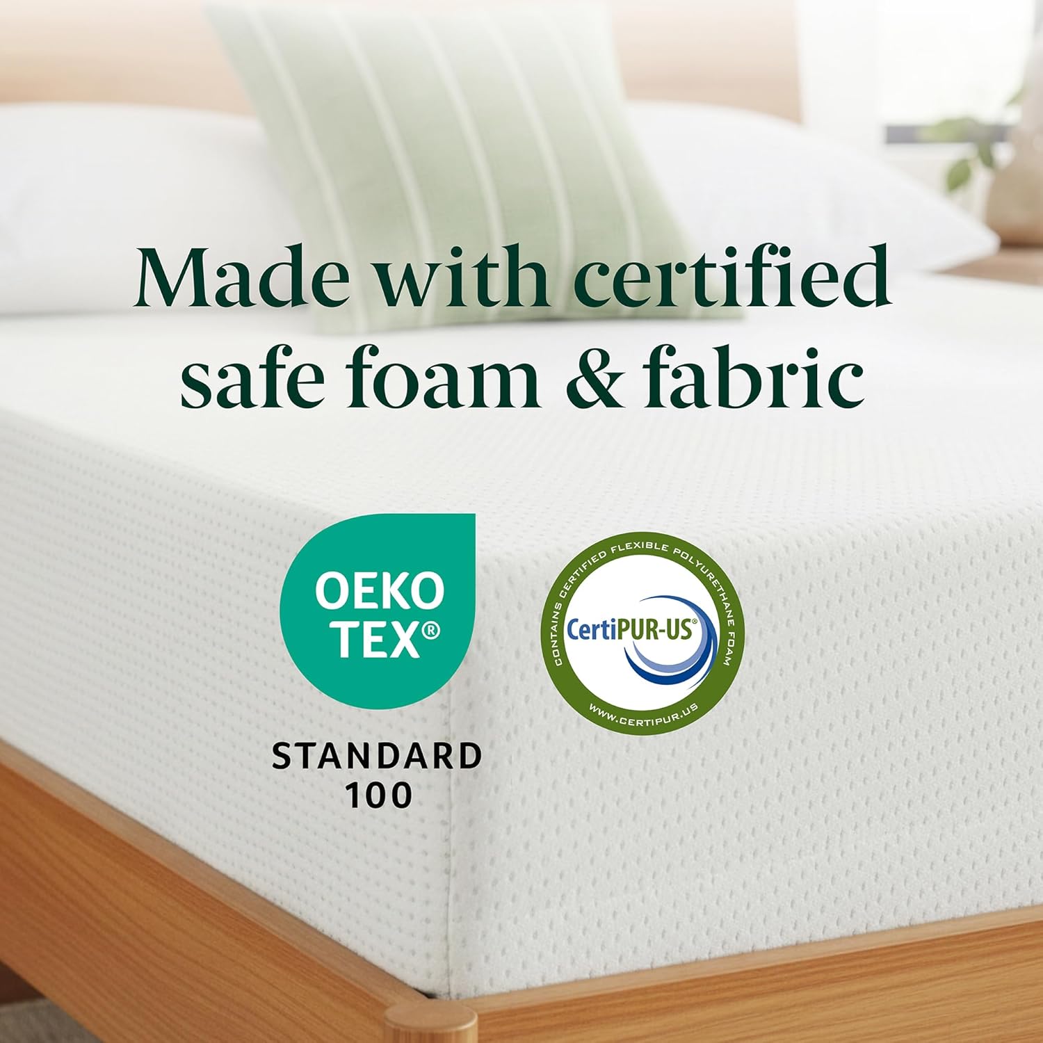 Zinus 10-Inch Full Green Tea Memory Foam Mattress - Medium Firm, Fiberglass Free, Zoned Pressure Relief