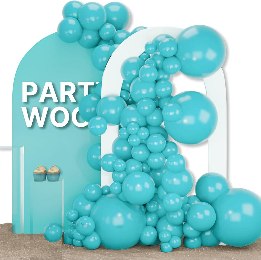 PartyWoo Teal Balloon Arch Kit - 155pcs in Various Sizes for Baby Showers, Gender Reveals & Birthday Parties