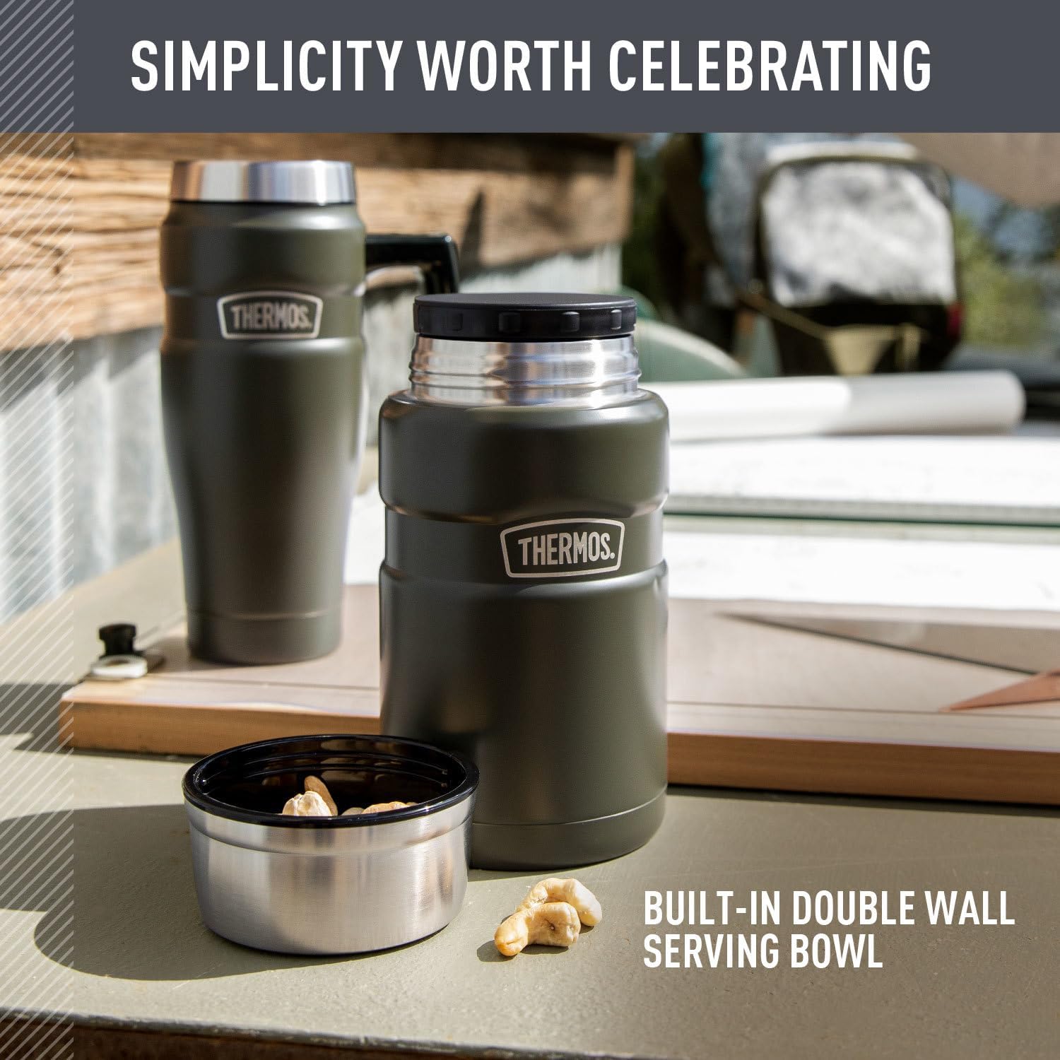 THERMOS Stainless King Vacuum-Insulated Food Jar - 24 Ounce, Durable Matte Steel Finish