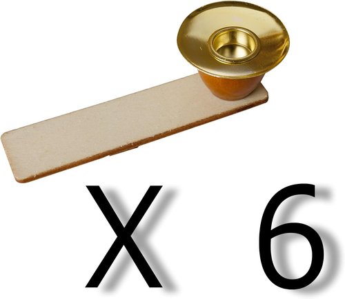 BRUBAKER Candle Holders Replacement Kit - 6 Natural Pyramid Holders for 18-Inch Candles