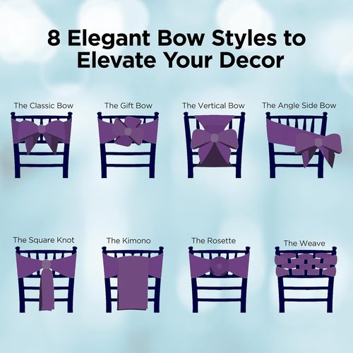 Elegant Satin Bow Sash Chair Covers by [Brand Name] - Perfect for Weddings & Events | Set of 100 in Plum Purple