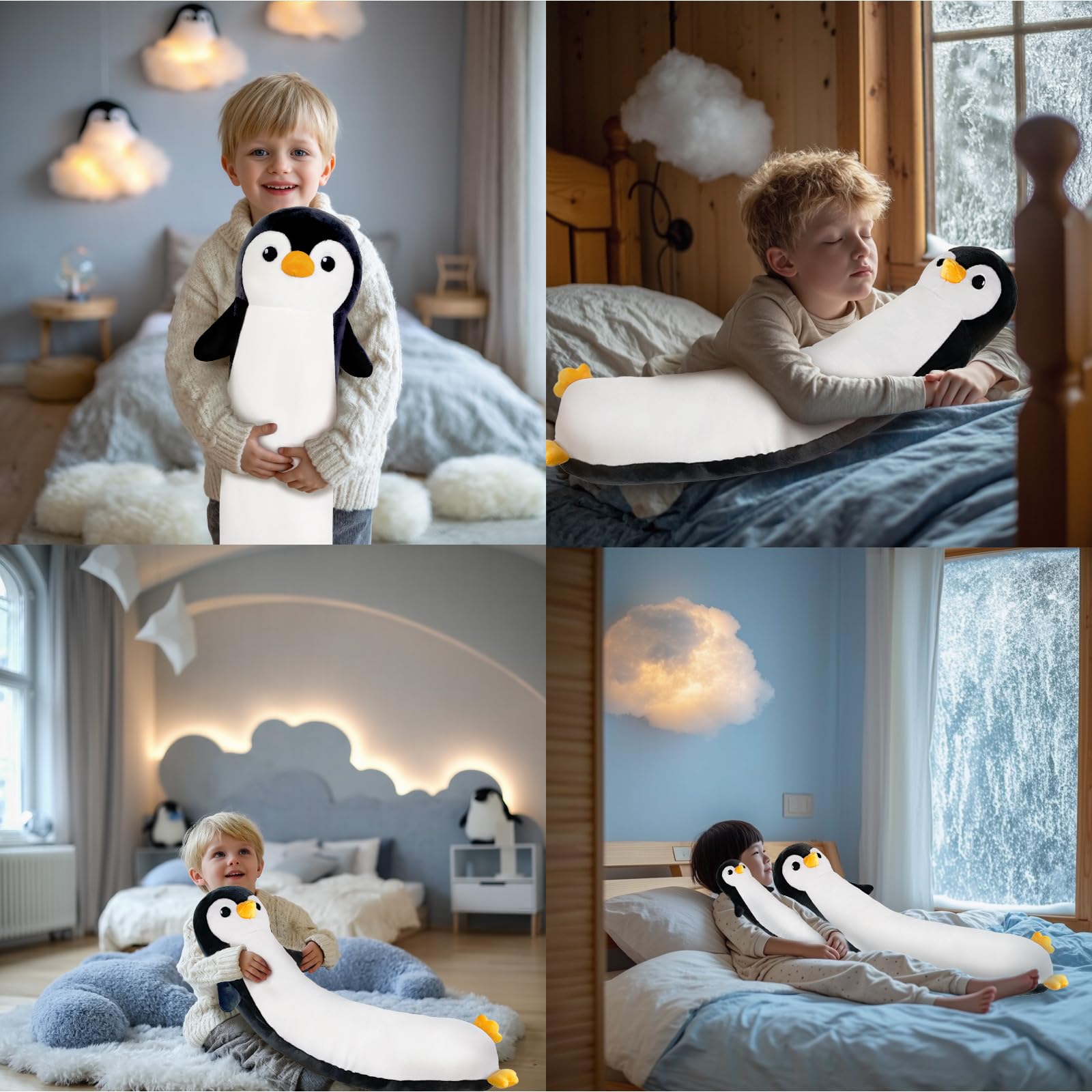 YUNCOL Penguin Plush,19.6 Inch Penguin Stuffed Animal, Long Penguin Plushies Body Pillow, Kawaii Penguin Plush Toy Gift for Girls Boys