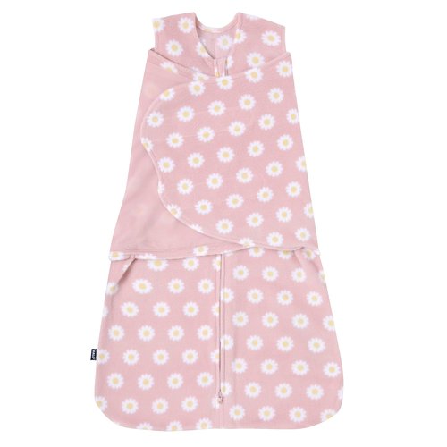 HALO Micro-Fleece Sleepsack Swaddle - 3-Way Adjustable Blanket for Newborns | TOG 3.0, Daisy, 0-3 Months
