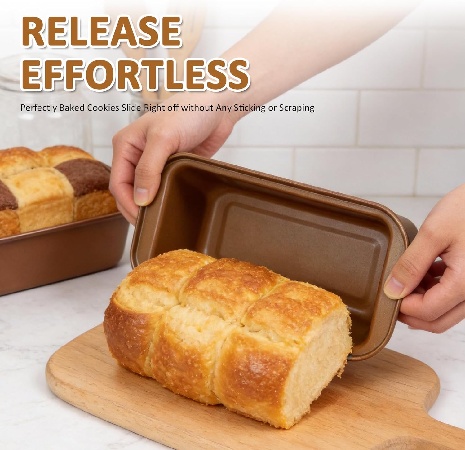Nonstick Baking Pans Set by [Brand Name] - 10-Piece Bakeware Set | Oven & Dishwasher Safe, Non-Toxic, Includes Cookie Sheets, Muffin Pan, Bread Pan, Cake Pan, Loaf Pan, Roasting Pan in Gold