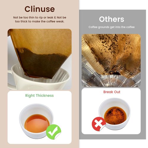 120 Count Cone Coffee Filters #4, Clinuse Unbleached Size 04 Coffee Filters 8-12 Cup, Disposable Natural Paper Filters, No.4 Cone Filters for Ninja, Cuisinart, Pour Over and Drip Coffee Maker