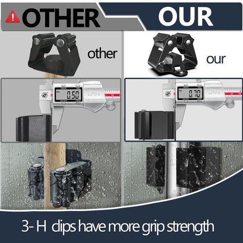 3-H Stainless Steel Broom Holder - Heavy Duty Wall Mount Mop Organizer for Kitchen, Garage & Bathroom (6 Pack)