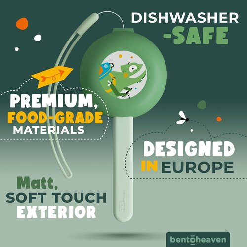 Bentoheaven Kids Travel Utensils Set - Food-Grade Stainless Steel & BPA-Free Case | Reusable Cutlery in Chameleon Color