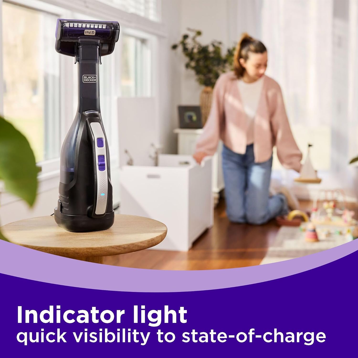BLACK+DECKER Dustbuster Pet Hair Vacuum - Cordless Handheld with Powerful Suction & LED Light | Includes Pet Brush & Crevice Tool