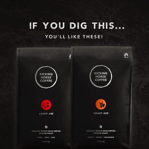 Kicking Horse Coffee - Cliff Hanger Espresso Medium Roast Whole Bean - Certified Organic, Fairtrade, 2.2 lb