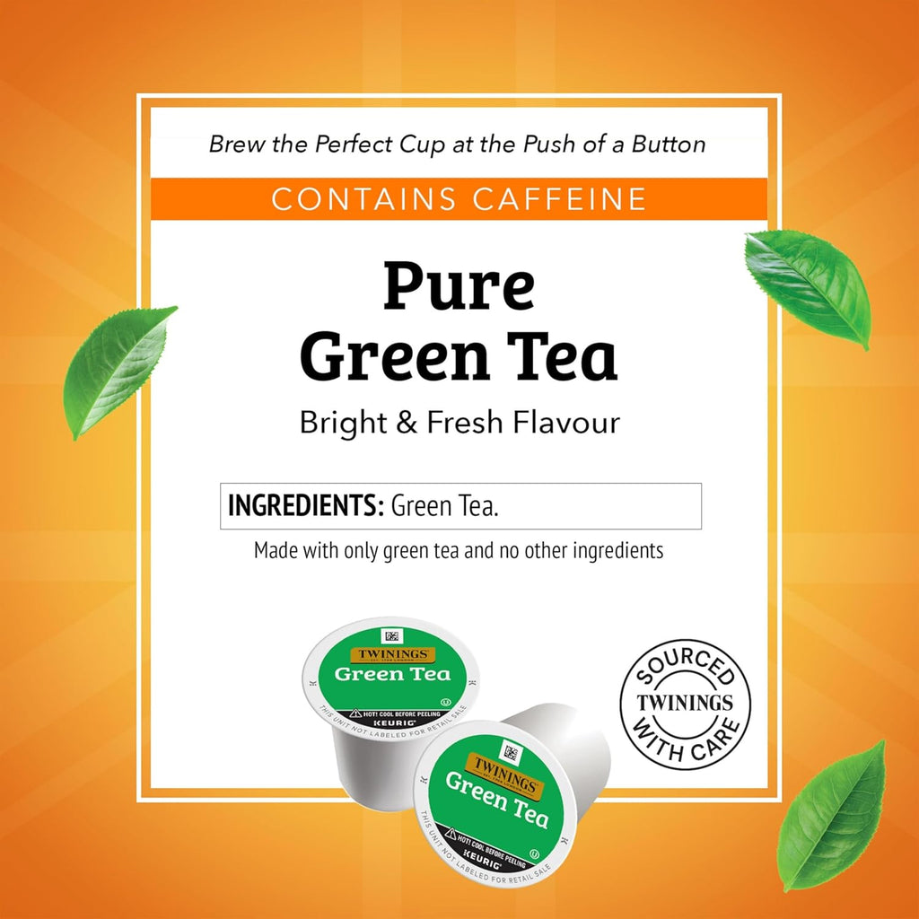 Twinings Green Tea K-Cup Pods - 24 Count | Smooth Flavor & Enticing Aroma, Perfect Hot or Iced