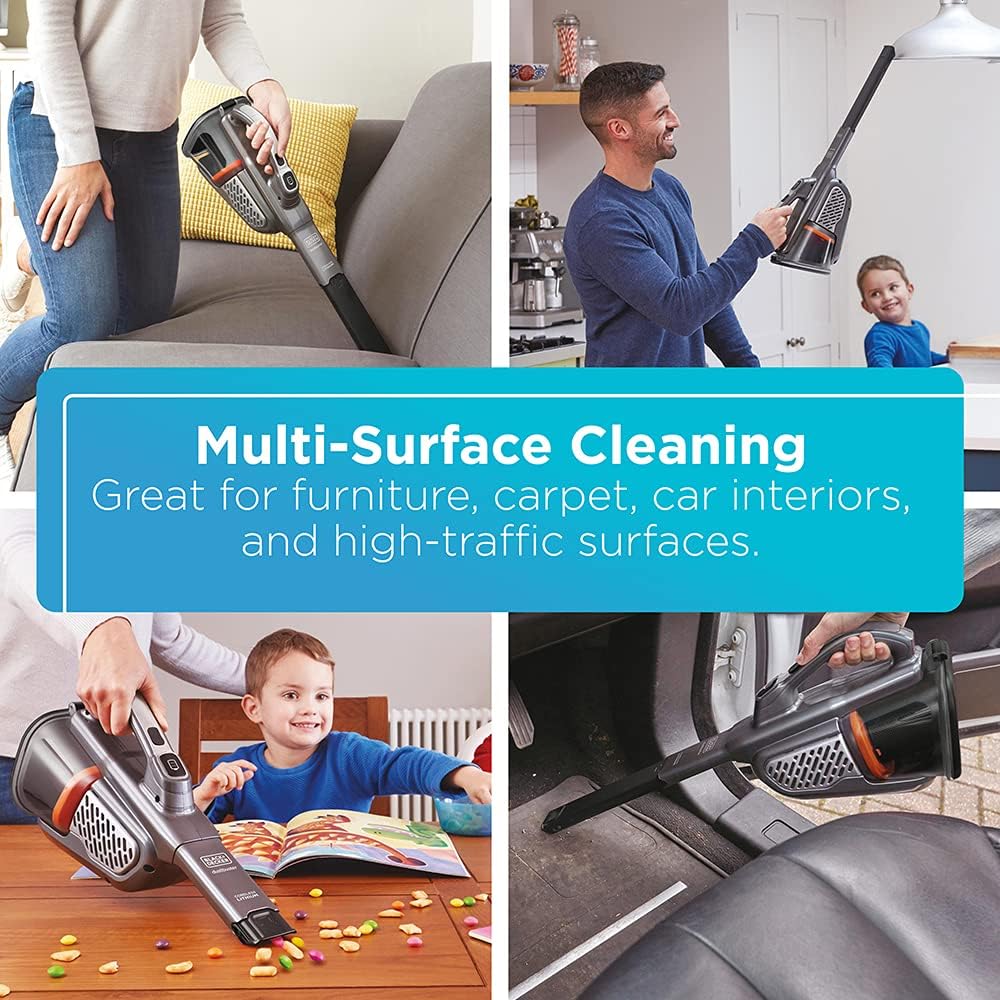 BLACK+DECKER Hand Vacuum - 16V MAX* DUSTBUSTER AdvancedClean+ for Powerful Cleaning | Compact Design