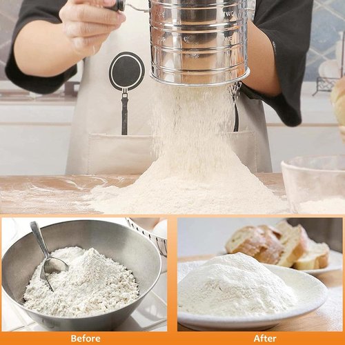 HULISEN Pastry Cutter Set - Stainless Steel Dough Blender & 3-Cup Flour Sifter | Professional Baking Tools