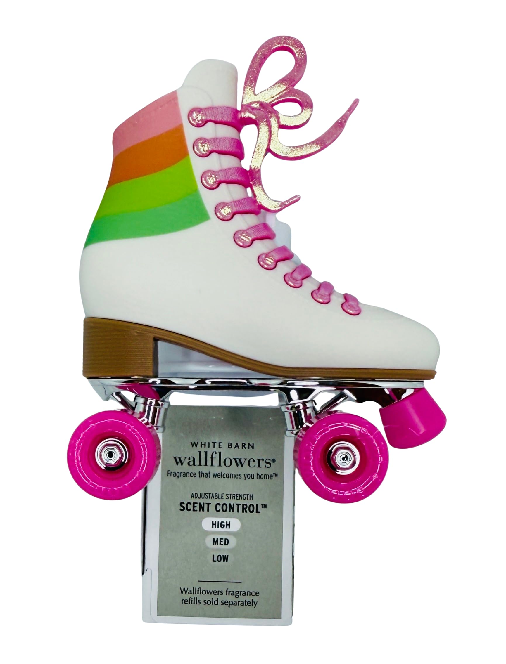 Bath and Body White Skate with Pink Wheels Adjustable Wallflowers Scent Control Fragrance Plug