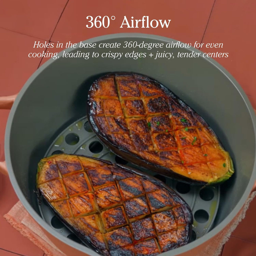 Our Place Perfect Pot Roasting Rack - 2-in-1 Custom-Fit Steamer & Rack | Toxin-Free Ceramic | Char Color